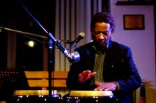Frank Holder, Guyanan jazz singer and percussionist, Jazz Hastings, Hastings, East Sussex. Artist: Brian O'Connor
