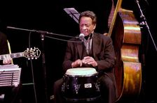 Frank Holder, Guyanan jazz singer and percussionist, The Hawth Theatre, Crawley, West Sussex. Artist: Brian O'Connor