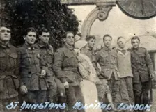 Frank Morris and other blinded soldiers c1918. Creator: Unknown