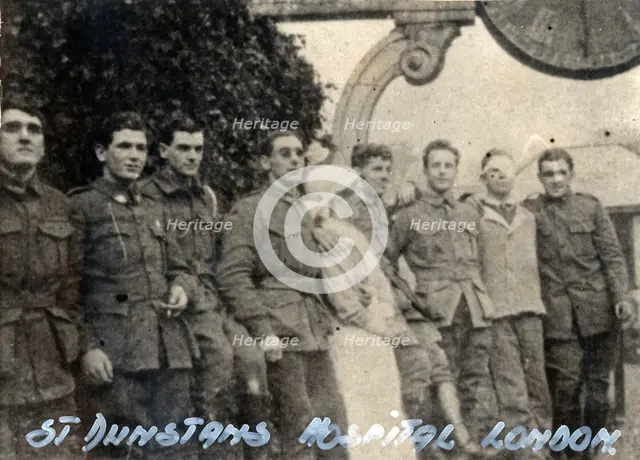 Frank Morris and other blinded soldiers c1918. Creator: Unknown.