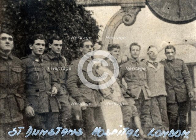 Frank Morris and other blinded soldiers c1918. Creator: Unknown.