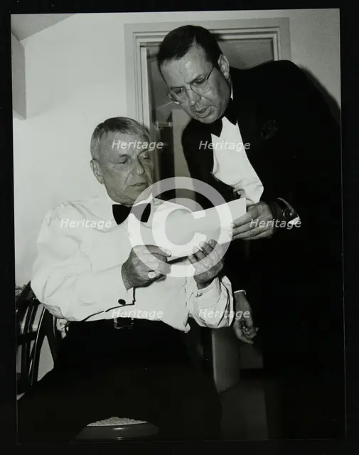Frank Sinatra and Frank Sinatra Jr backstage at the Royal Albert Hall, London, 28 May 1992. Creator: Denis Williams.