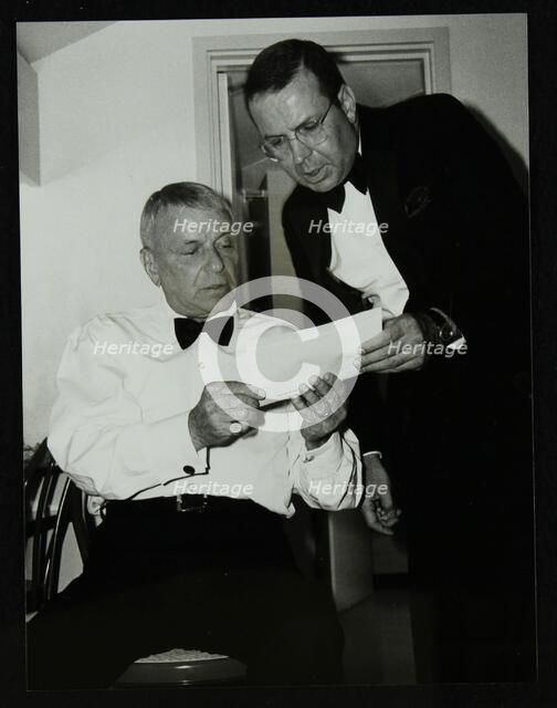 Frank Sinatra and Frank Sinatra Jr backstage at the Royal Albert Hall, London, 28 May 1992. Artist: Denis Williams