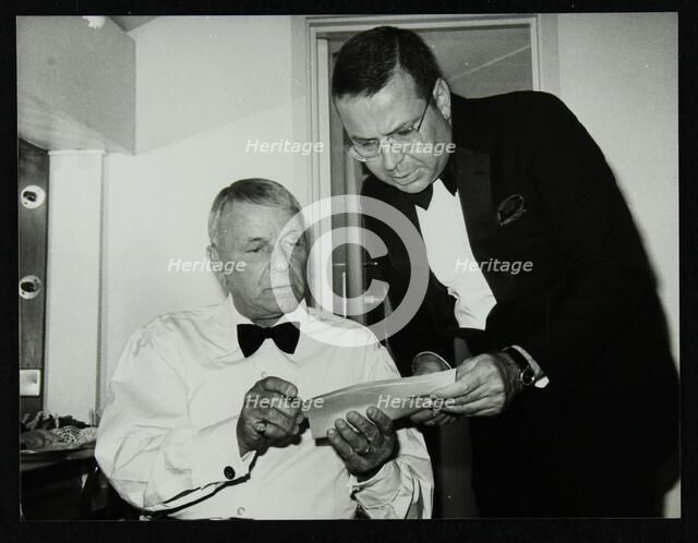 Frank Sinatra and Frank Sinatra Jr backstage at the Royal Albert Hall, London, 28 May 1992. Artist: Denis Williams