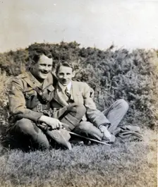 Frank Page with his son, Thomas. Creator: Unknown
