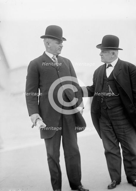 Frank Putnam Flint, Senator from California, Left, with Senator Thomas Staples..., 1913. Creator: Harris & Ewing.