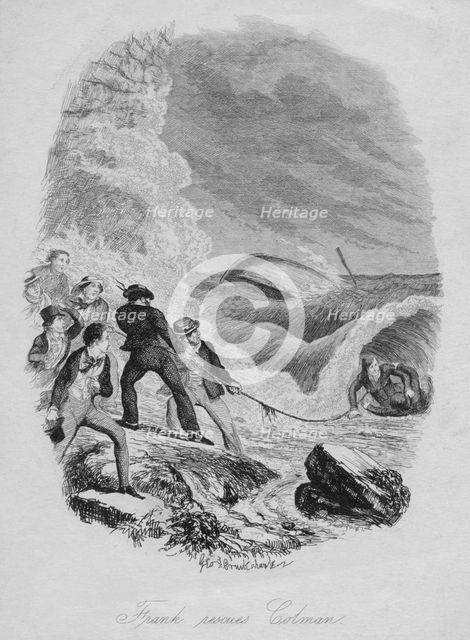 'Frank rescues Colman', c1850. Creator: George Cruikshank.