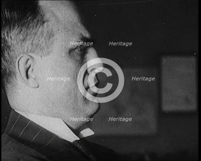 Frank Valentino Doing an Impression of Benito Mussolini (Il Duce), 1929. Creator: British Pathe Ltd.