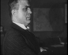 Frank Valentino Doing an Impression of Benito Mussolini (Il Duce), 1929. Creator: British Pathe Ltd