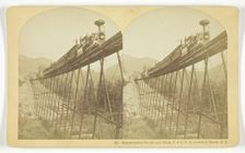 Frankenstein Trestle and Train, P. & O. R.R. Crawford Notch, N.H., late 19th century. Creator: BW Kilburn