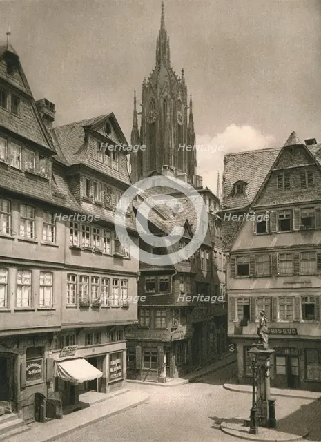 'Frankfurt a. Main. Saalgasse - Cathedral Tower', 1931. Artist: Kurt Hielscher.