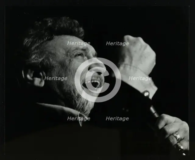 Frankie Laine on stage at the Forum Theatre, Hatfield, Hertfordshire, 10 May 1982. Creator: Denis Williams.