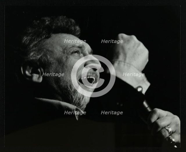 Frankie Laine on stage at the Forum Theatre, Hatfield, Hertfordshire, 10 May 1982. Creator: Denis Williams.