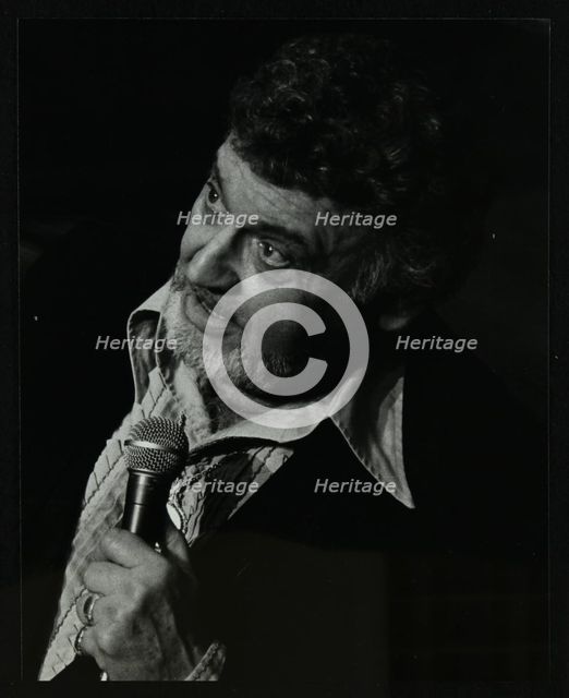 Frankie Laine on stage at the Forum Theatre, Hatfield, Hertfordshire, 10 May 1982. Creator: Denis Williams.