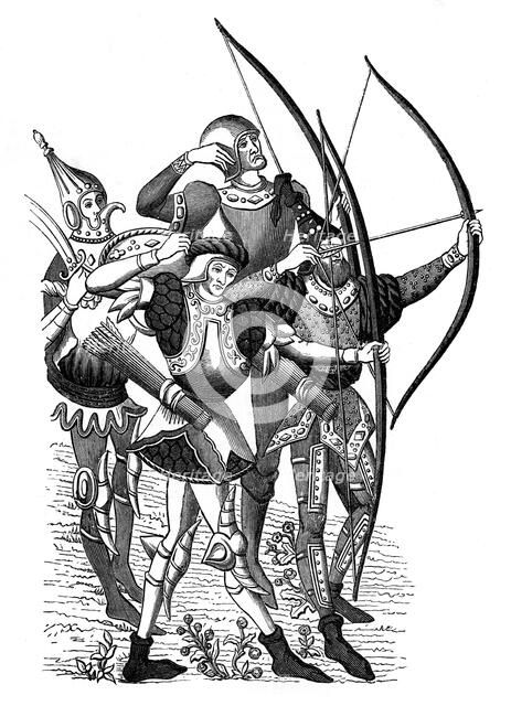 Frankish archers, 15th century, (1870). Artist: Unknown