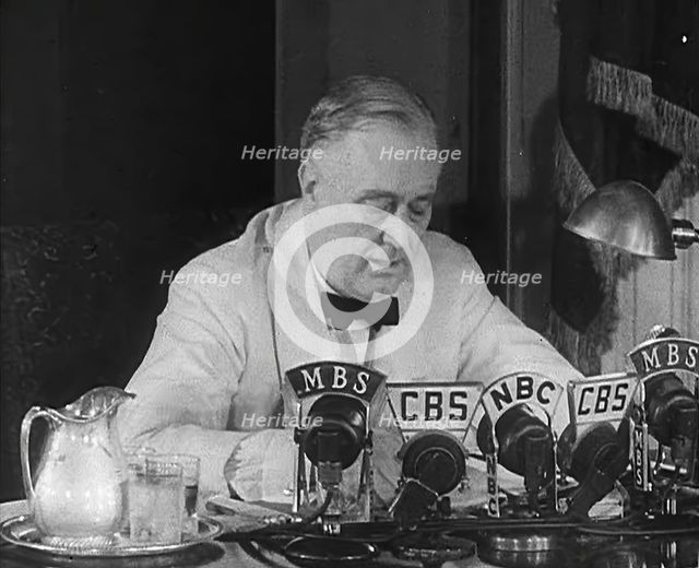 Franklin D. Roosevelt Giving a Speech, 1942. Creator: British Pathe Ltd.
