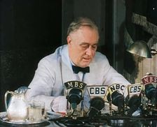 Franklin D. Roosevelt Giving a Speech, 1942. Creator: British Pathe Ltd