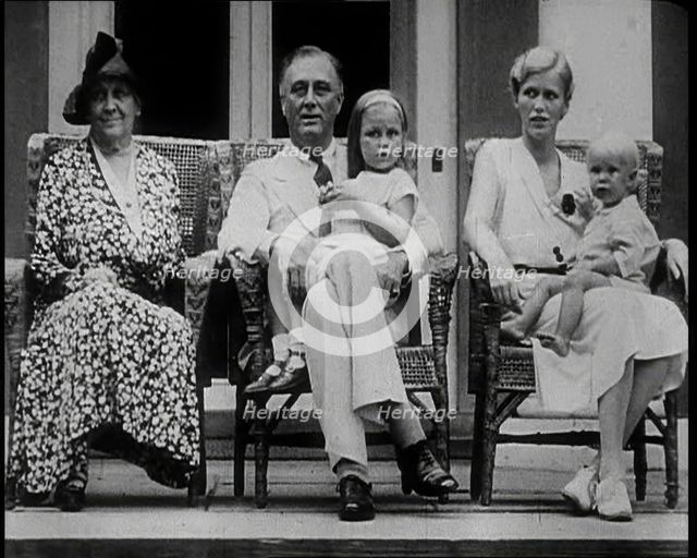 Franklin D Roosevelt, One of the Democratic Presidential Candidates, and Family, 1932. Creator: British Pathe Ltd.
