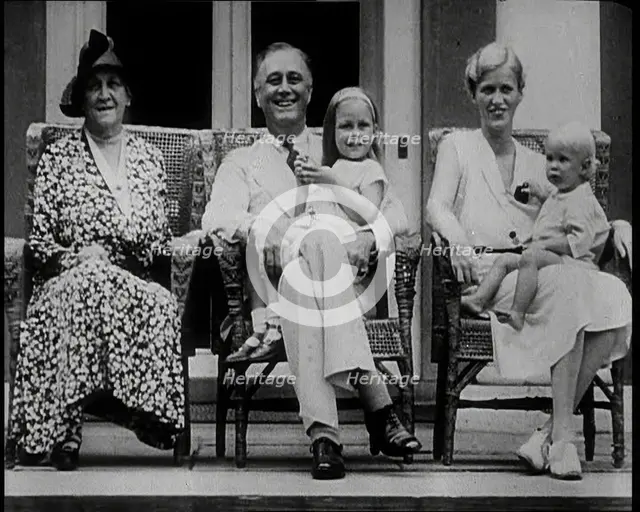 Franklin D Roosevelt, One of the Democratic Presidential Candidates, and Family, 1932. Creator: British Pathe Ltd.