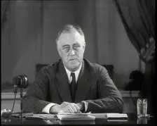 Franklin D Roosevelt, the President of the United States, Giving a Speech, 1933. Creator: British Pathe Ltd