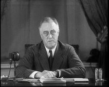 Franklin D Roosevelt, the President of the United States, Giving a Speech, 1933. Creator: British Pathe Ltd