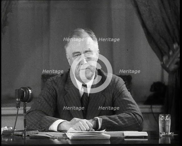 Franklin D Roosevelt, the President of the United States, Giving a Speech, 1933. Creator: British Pathe Ltd.