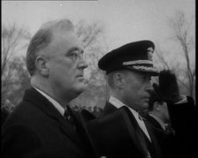 Franklin D Roosevelt, the President of the United States Standing Next to a Senior...,1933. Creator: British Pathe Ltd