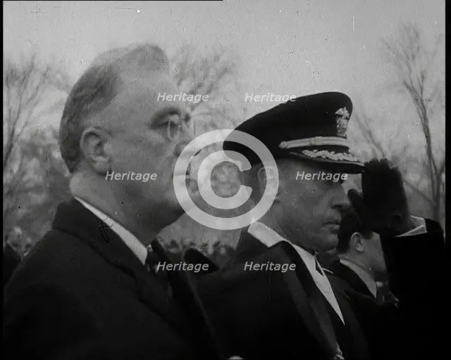 Franklin D Roosevelt, the President of the United States Standing Next to a Senior...,1933. Creator: British Pathe Ltd.