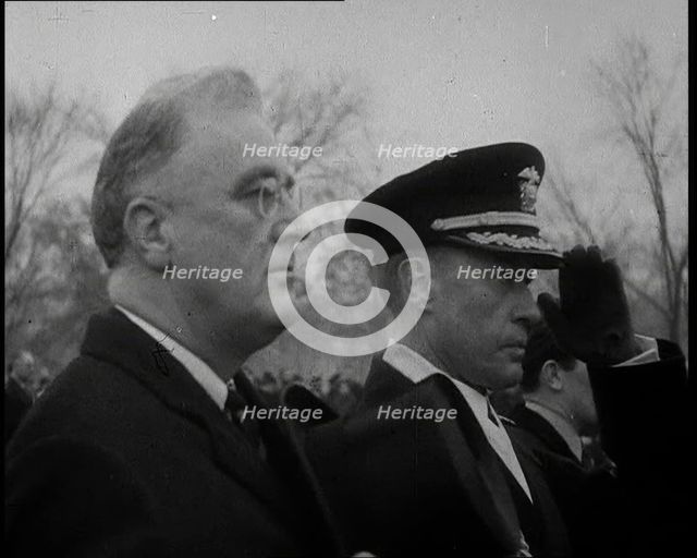 Franklin D Roosevelt, the President of the United States Standing Next to a Senior...,1933. Creator: British Pathe Ltd.