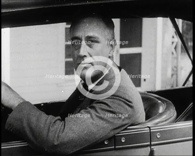 Franklin Delano Roosevelt, Future President of the United States, in a Car, 1932 Creator: British Pathe Ltd.