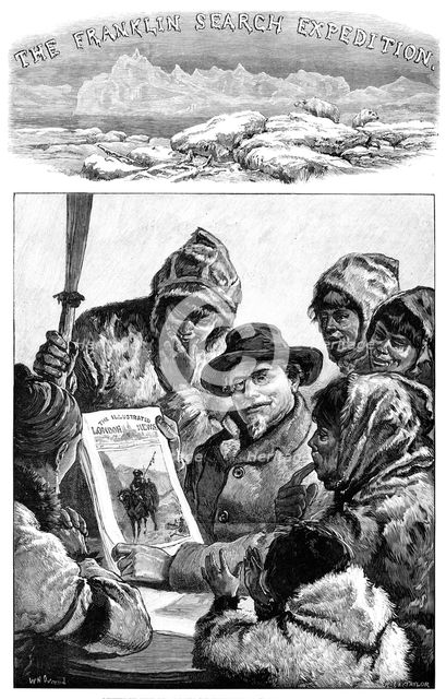 Franklin Search Expedition - Lt Schwatka Showing the esquimaux the "Illustrated London News", 1881. Creator: R&E Taylor.