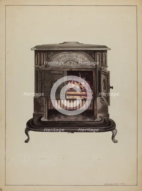 Franklin Stove, 1938. Creator: J. Howard Iams.