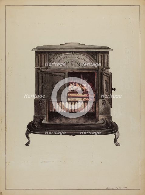 Franklin Stove, 1938. Creator: J. Howard Iams.
