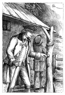 Franklin's kite experiment, c1752, (1869). Creator: Unknown