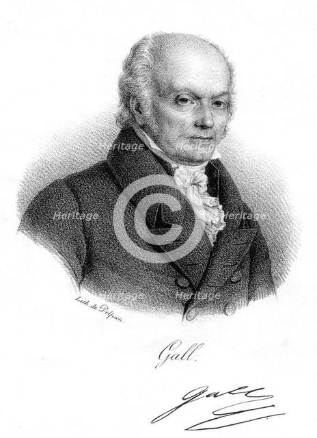 Franz Joseph Gall, German physician and founder of Phrenology, c1820. Creator: Delpech.