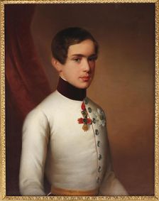 Franz Joseph I of Austria (1830-1916) as Archduke, with the Russian Order of Saint Andrew..., c1846. Creator: Anonymous ()