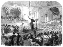 Franz Liszt conducting the performance of his new oratorio at Pesth, 1865. Creator: Unknown