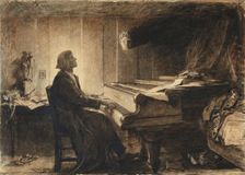 Franz Liszt at a Piano, 1904. Creator: Herkomer, Sir Hubert von (1849-1914)