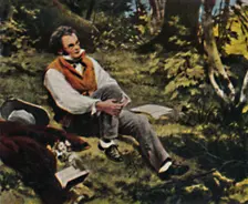Franz Schubert 1797-1828. - Gemälde von J. Schmid 1934. Creator: Unknown