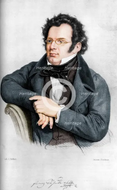 Franz Peter Schubert (1797-1828), Austrian composer. Artist: C Helfert.
