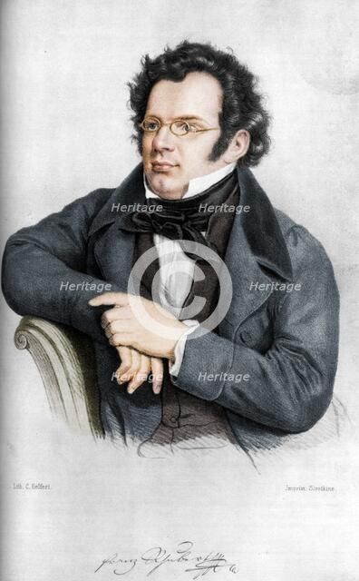 Franz Peter Schubert (1797-1828), Austrian composer. Artist: C Helfert.