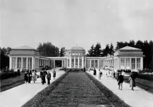 Franzensbad (Frantiskovy Lázne), Czechoslovakia: an exterior view of the two paths..., c1930s. Creator: Unknown