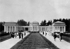 Franzensbad (Frantiskovy Lázne), Czechoslovakia: an exterior view of the two paths..., c1930s. Creator: Unknown