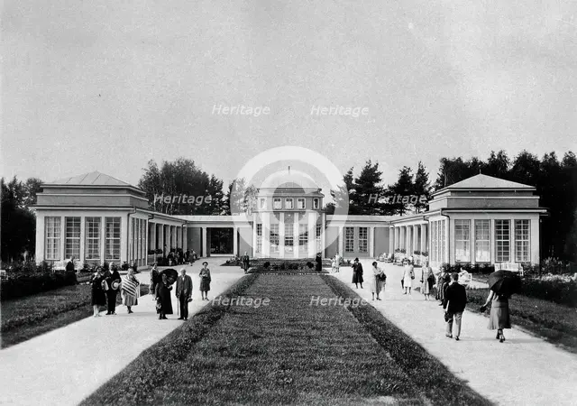 Franzensbad (Frantiskovy Lázne), Czechoslovakia: an exterior view of the two paths..., c1930s. Creator: Unknown.