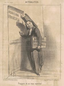 Frappez et on vous ouvrira!, 19th century. Creator: Honore Daumier