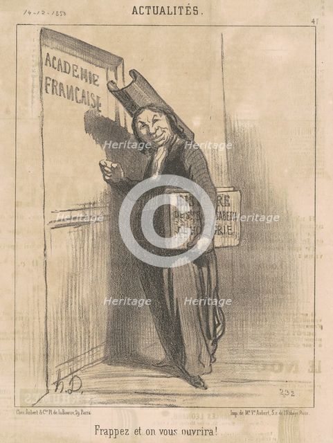 Frappez et on vous ouvrira!, 19th century. Creator: Honore Daumier.