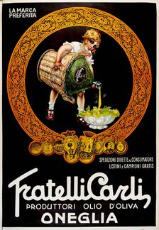 Fratelli Carli - produttori di olio di oliva, c1925. Creator: Codognato, Plinio (1878-1940)