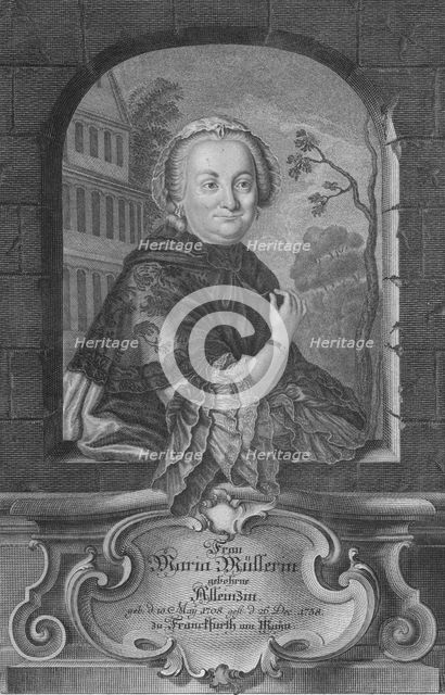 'Frau Maria Mullerin', (1759). Creator: Gustav Andreas Wolfgang.
