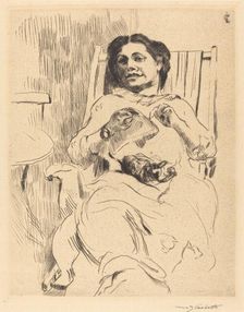 Frau mit Handarbeit (Woman with Needlework), 1912. Creator: Lovis Corinth