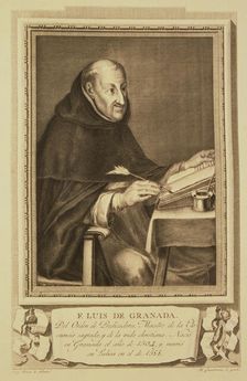 Fray Luis de Granada (1504-1588), Spanish writer and speaker, engraving of the collection Illust…